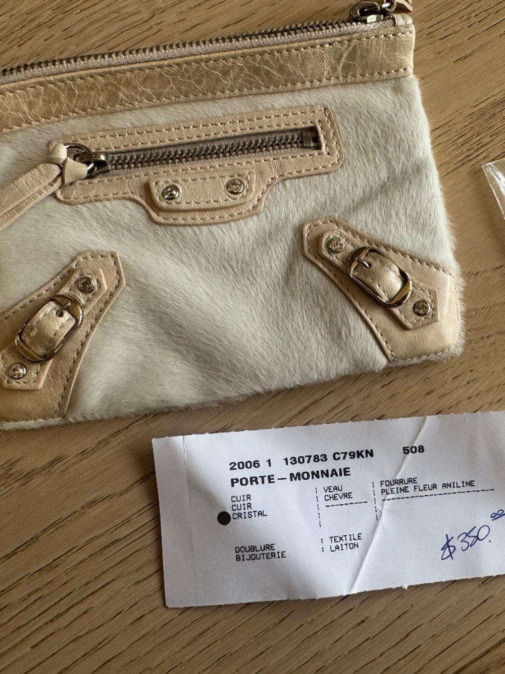 Balenciaga Vintage 2006 Ltd Edition Pony Hair Coin Purse with Swarovski Crystals - Picture 7 of 7